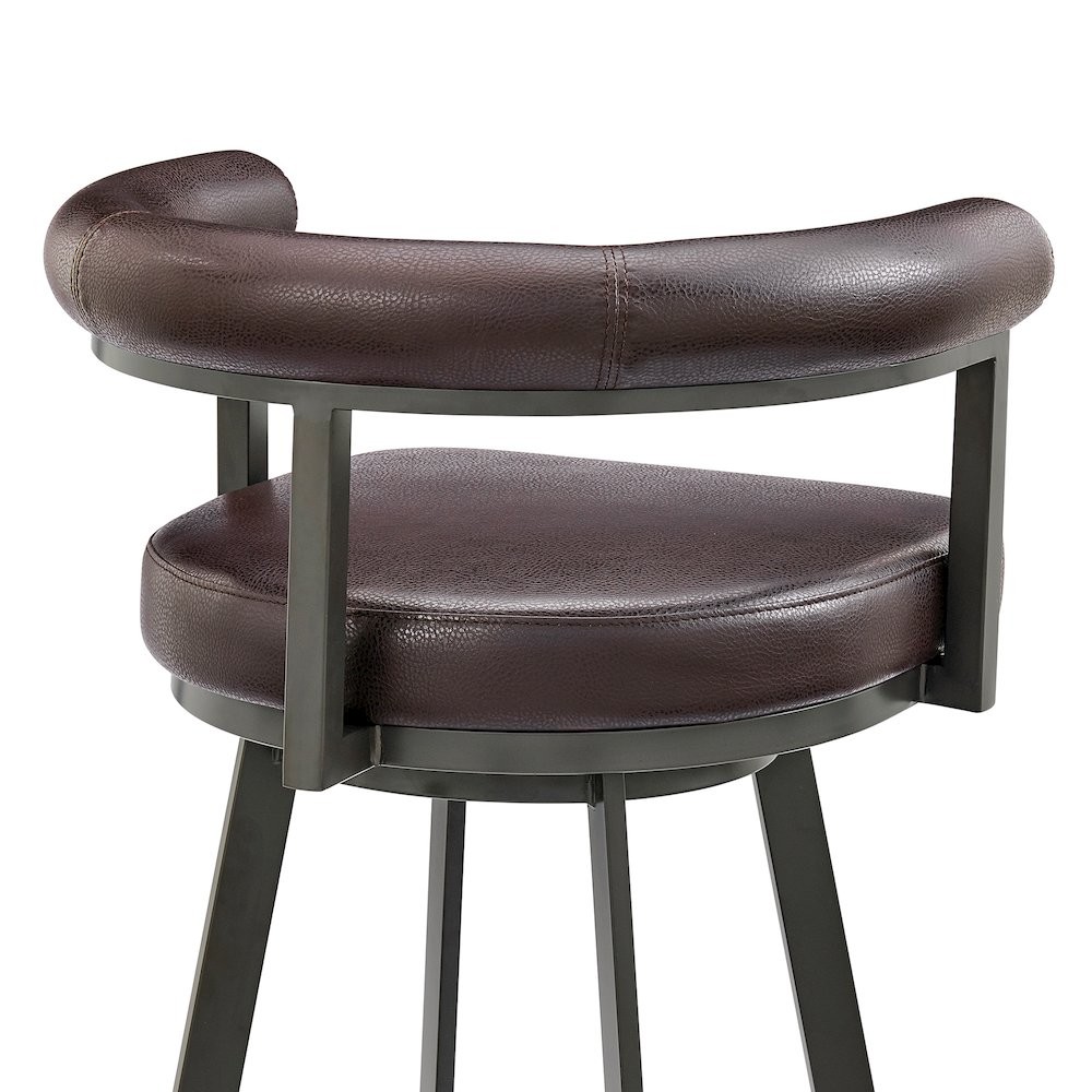 Nolagam Swivel Counter or Bar Stool in Faux Leather and Metal. Picture 7