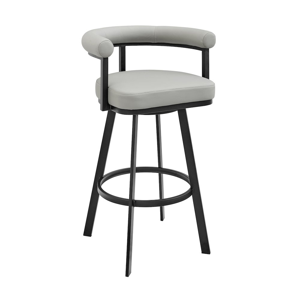 Nolagam Swivel Counter or Bar Stool in Faux Leather and Metal. Picture 1