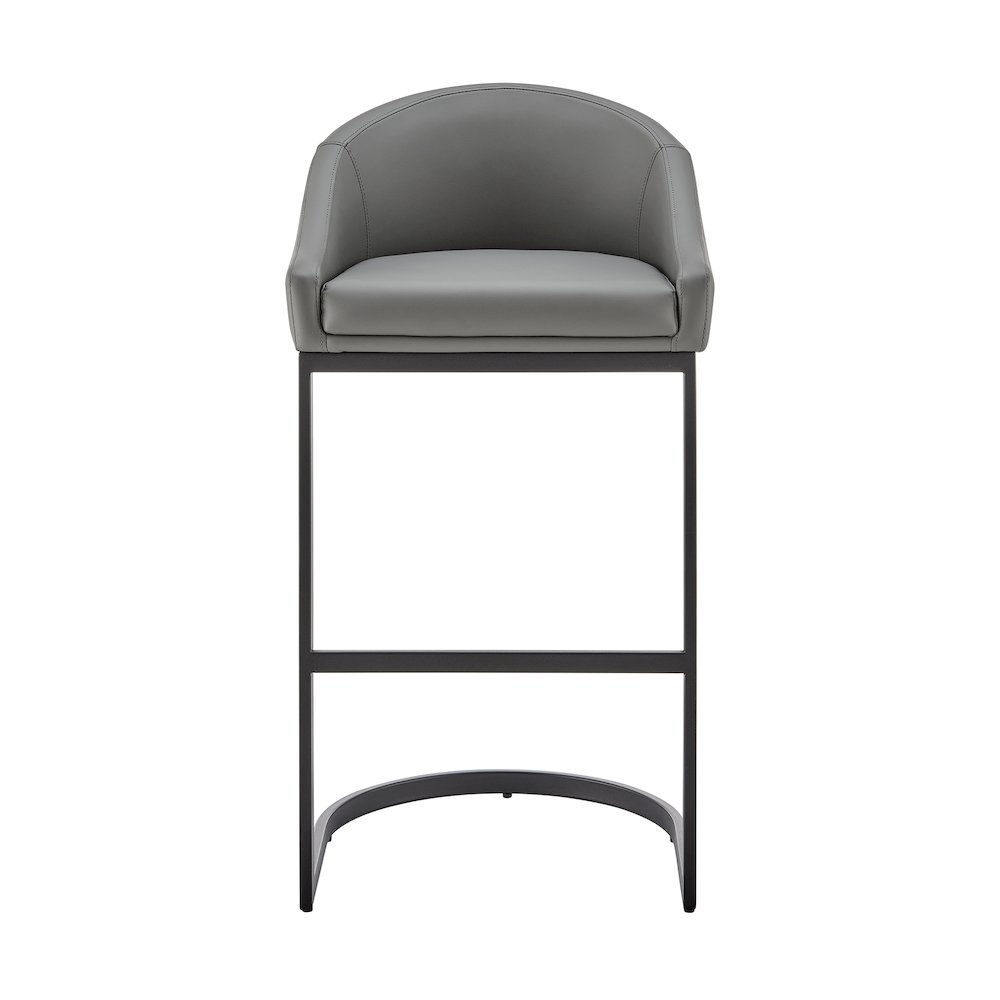 Atherik Bar or Counter Stool in Faux Leather and Metal. Picture 2