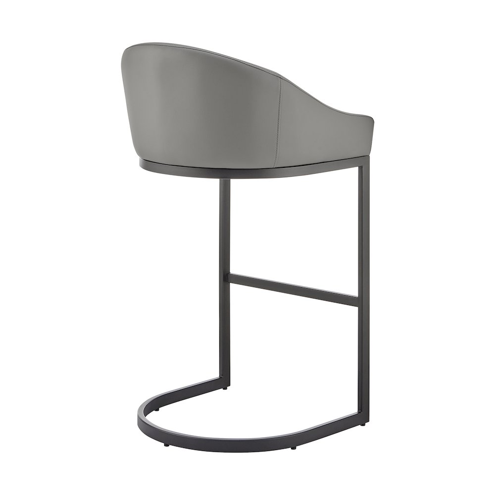 Atherik Bar or Counter Stool in Faux Leather and Metal. Picture 4