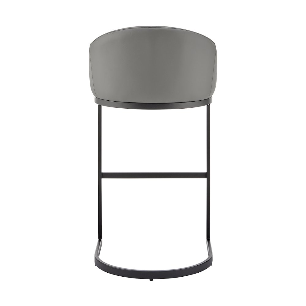 Atherik Bar or Counter Stool in Faux Leather and Metal. Picture 5