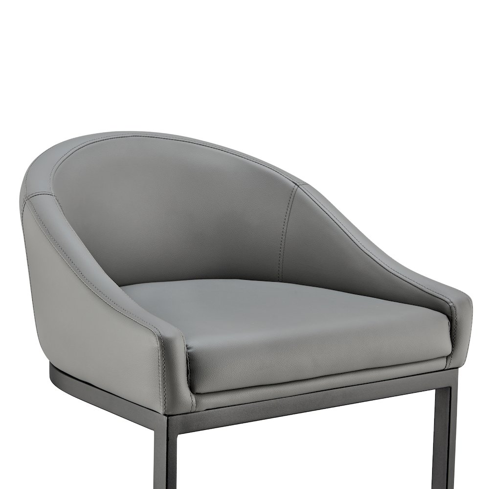 Atherik Bar or Counter Stool in Faux Leather and Metal. Picture 6