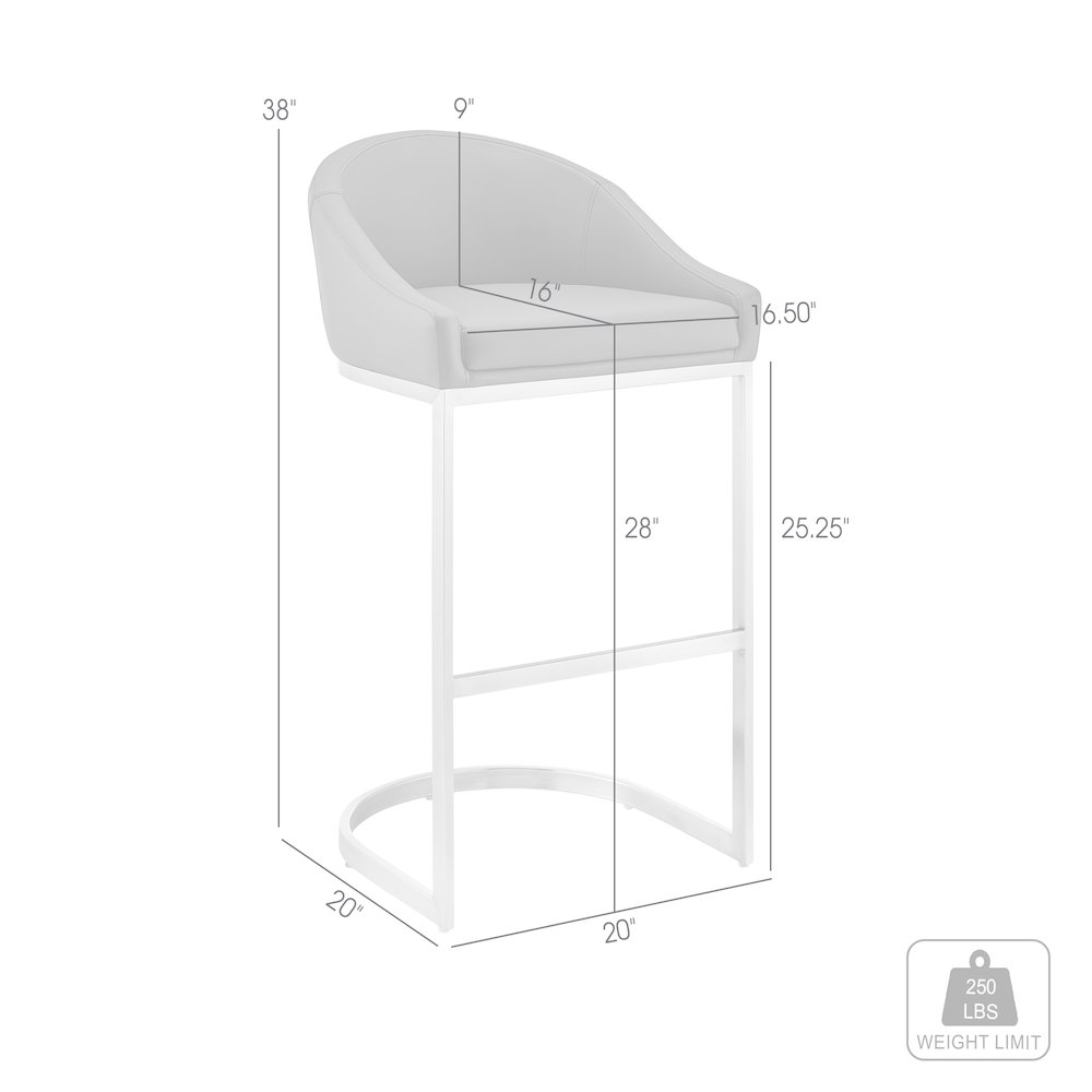 Atherik Bar or Counter Stool in Faux Leather and Metal. Picture 12
