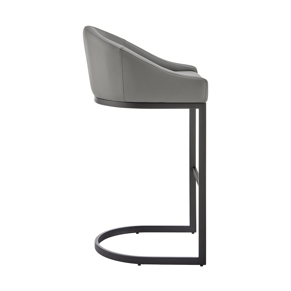 Atherik Bar or Counter Stool in Faux Leather and Metal. Picture 3