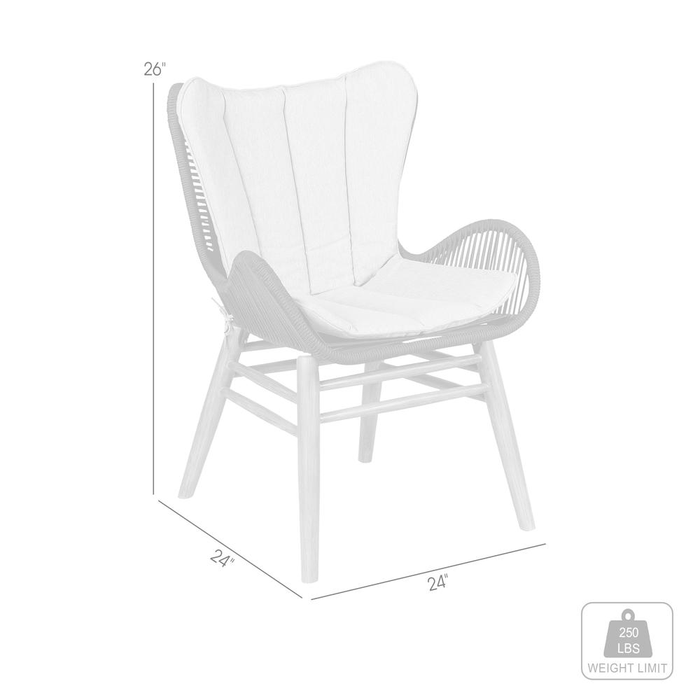 Fanny Outdoor Patio Dining Chair in Light Eucalyptus Wood and Charcoal Rope. Picture 9