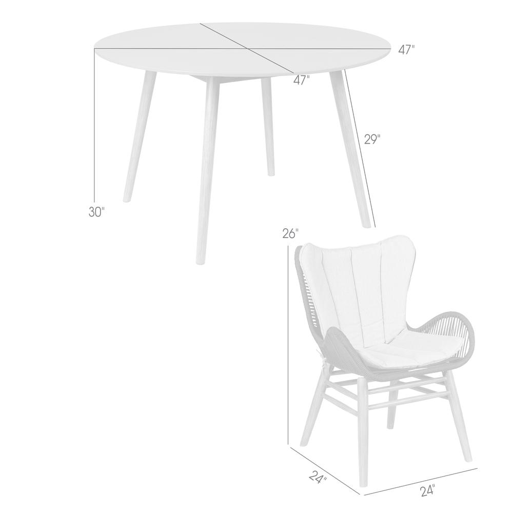 Sydney and Fanny 5 Piece Outdoor Patio Dining Set. Picture 10