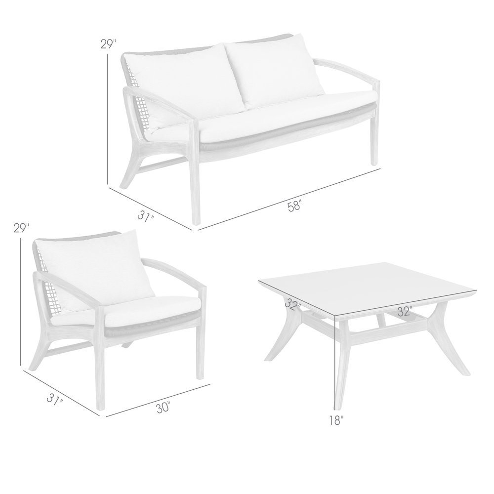 Brighton 4 Piece Outdoor Patio Seating Set. Picture 12