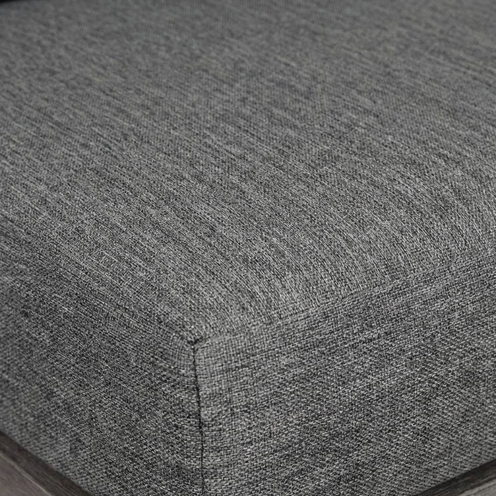 Gray Eucalyptus Wood Outdoor Patio Counter Stool With Cushions. Picture 5