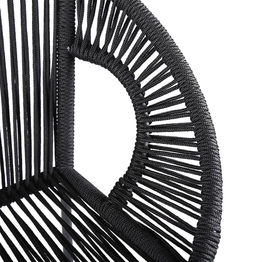Acapulco 30" Indoor Outdoor Steel Bar Stool with Black Rope. Picture 5