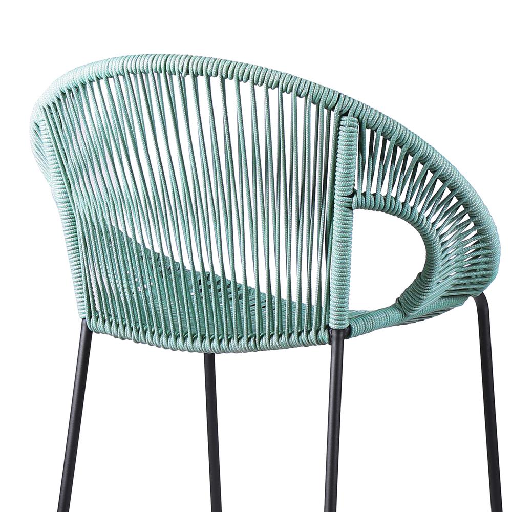 Acapulco 26" Indoor Outdoor Steel Bar Stool with Wasabi Rope. Picture 4