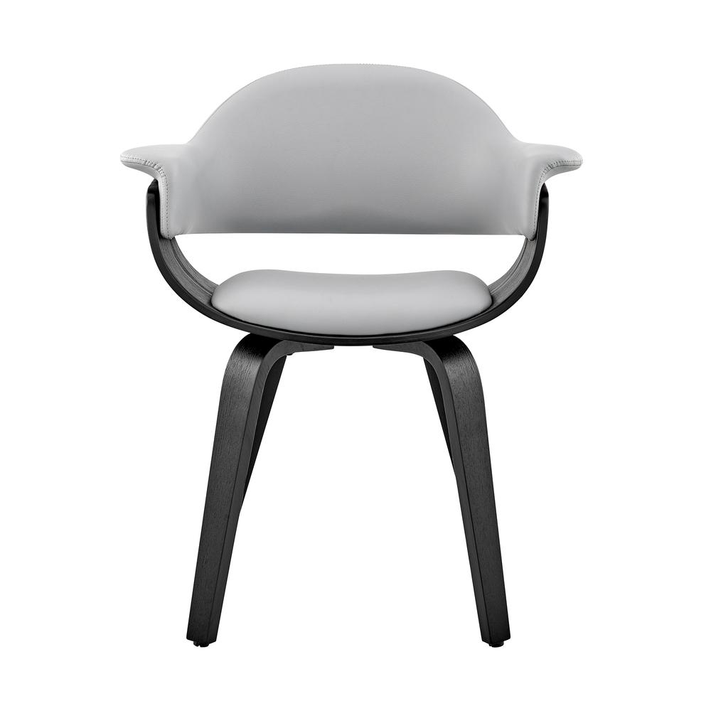 Adalyn Gray Faux Leather and Black Wood Dining Room Accent Chair. Picture 2