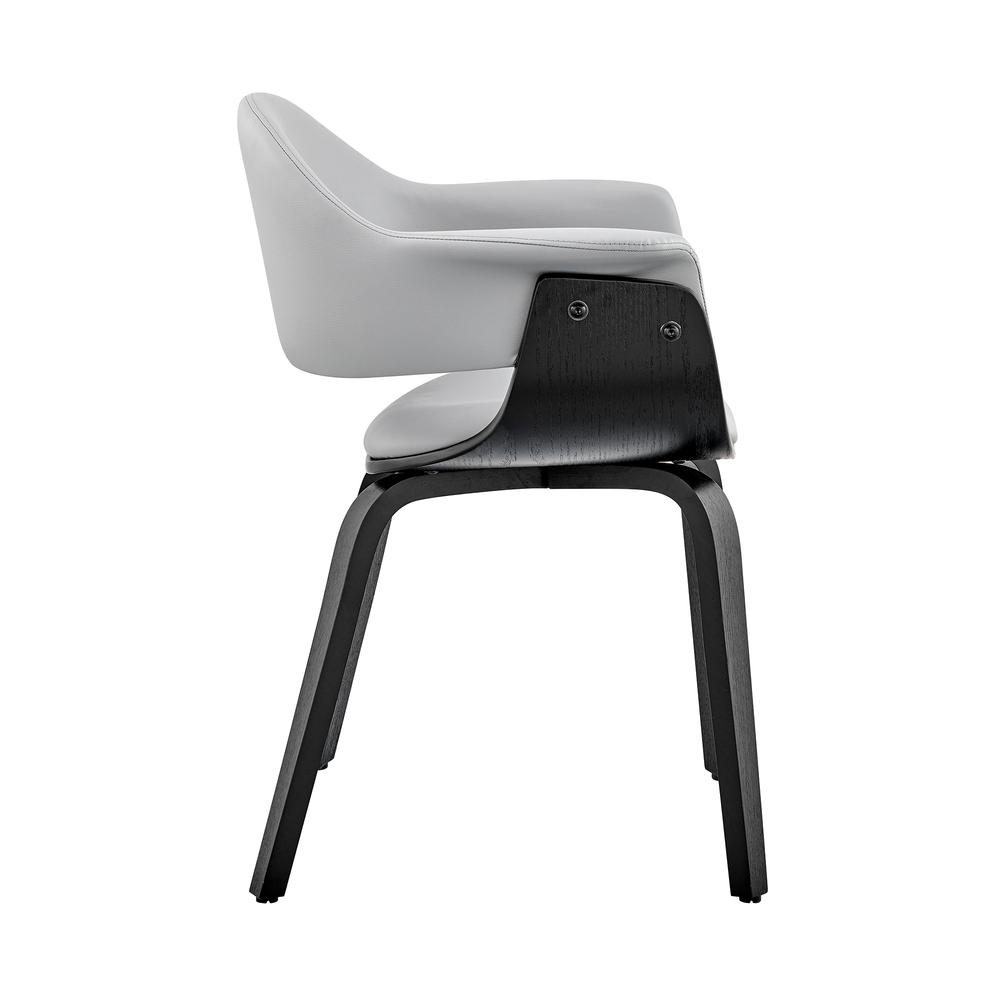Adalyn Gray Faux Leather and Black Wood Dining Room Accent Chair. Picture 3