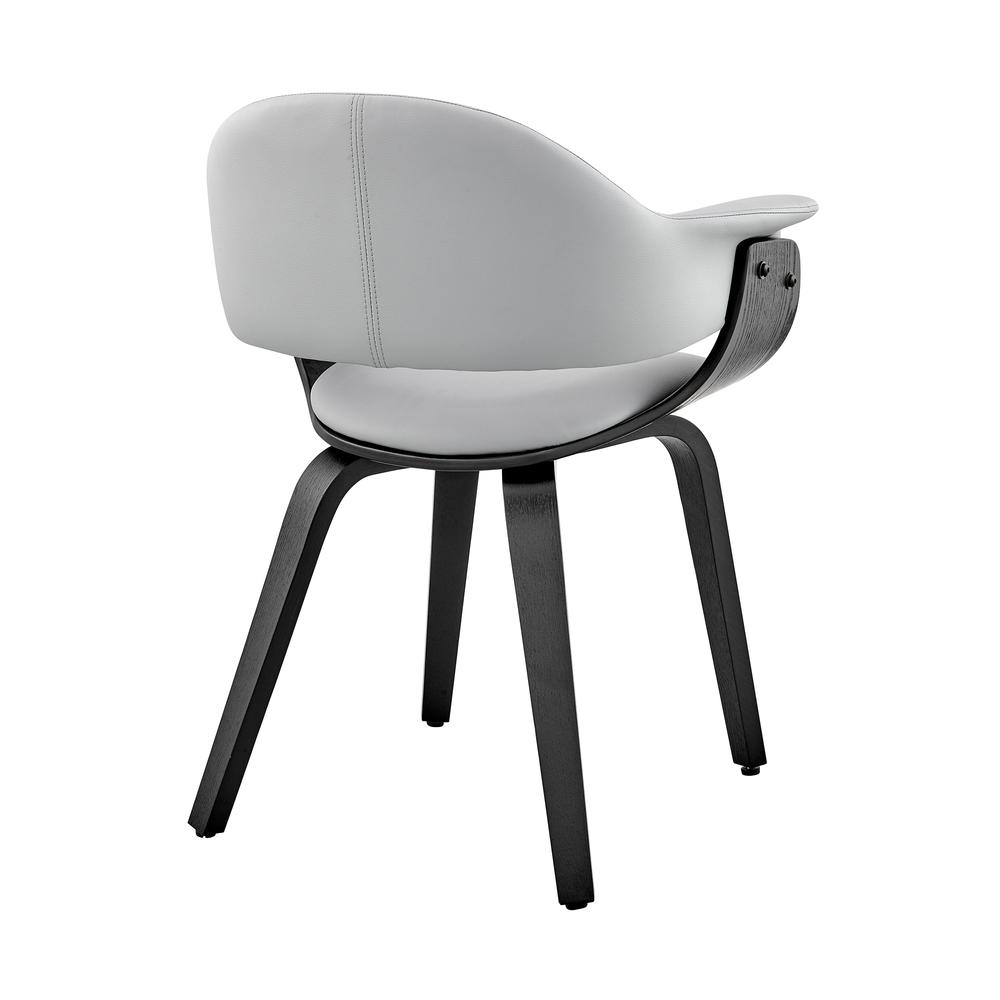 Adalyn Gray Faux Leather and Black Wood Dining Room Accent Chair. Picture 4