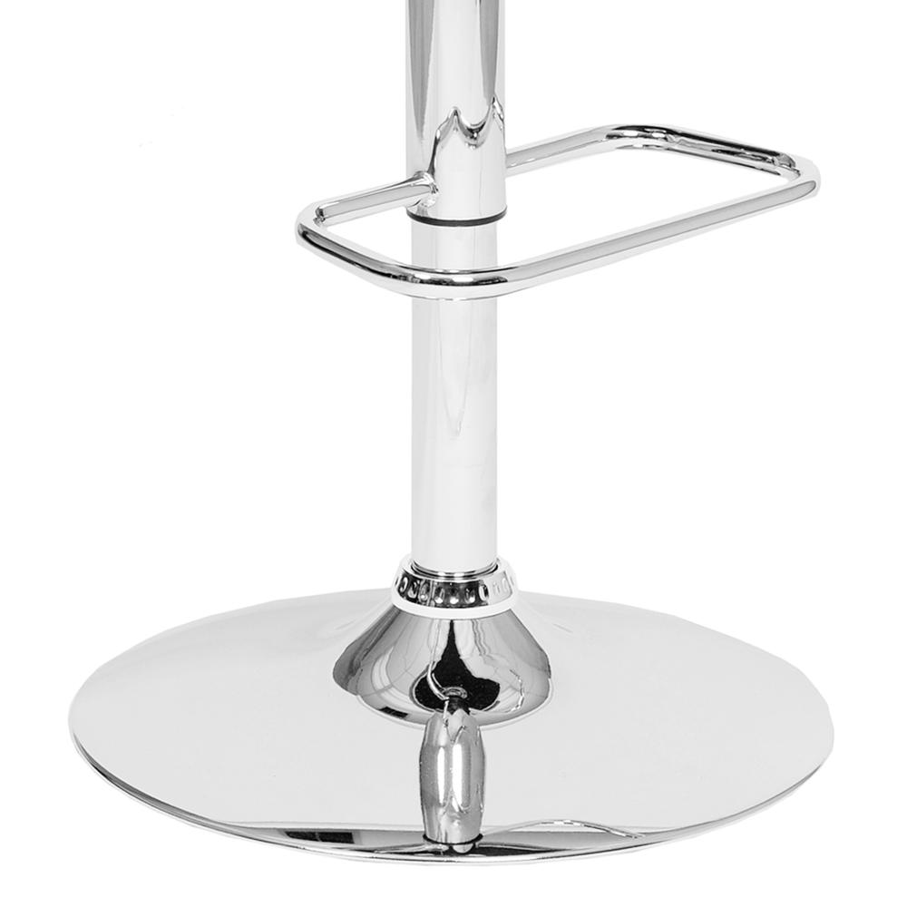 Armen Living Adele Swivel Barstool In Cream PU/ Walnut Veneer and Chrome Base. Picture 3