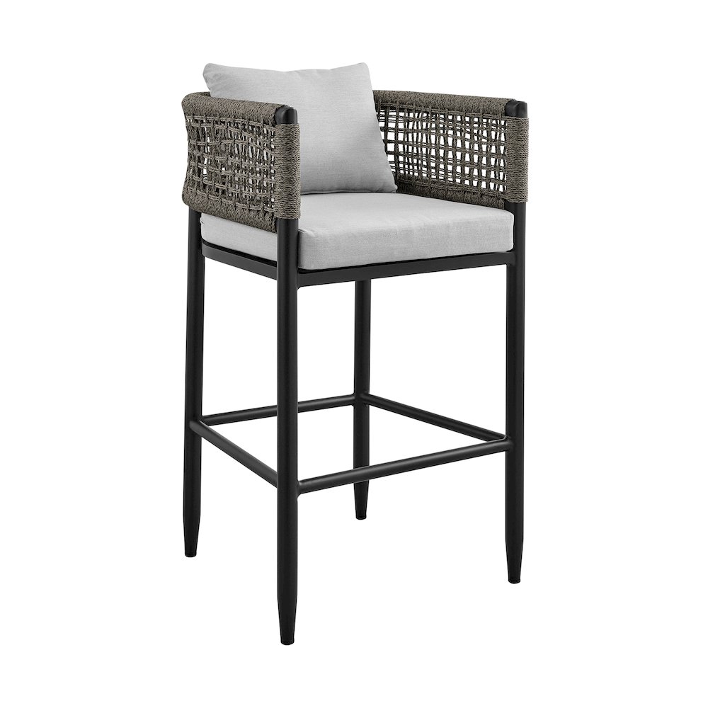Outdoor Patio Counter or Bar Height Bar Stool in Aluminum. Picture 1