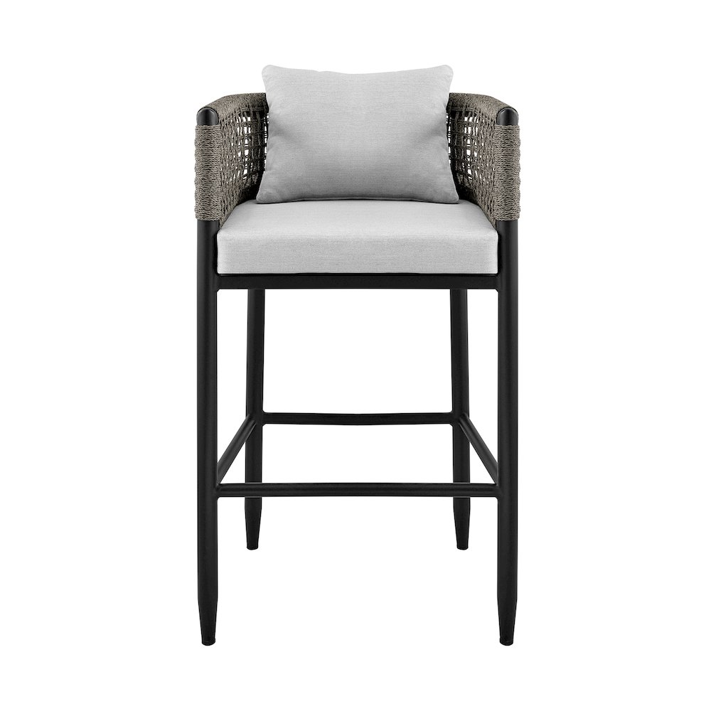 Outdoor Patio Counter or Bar Height Bar Stool in Aluminum. Picture 2