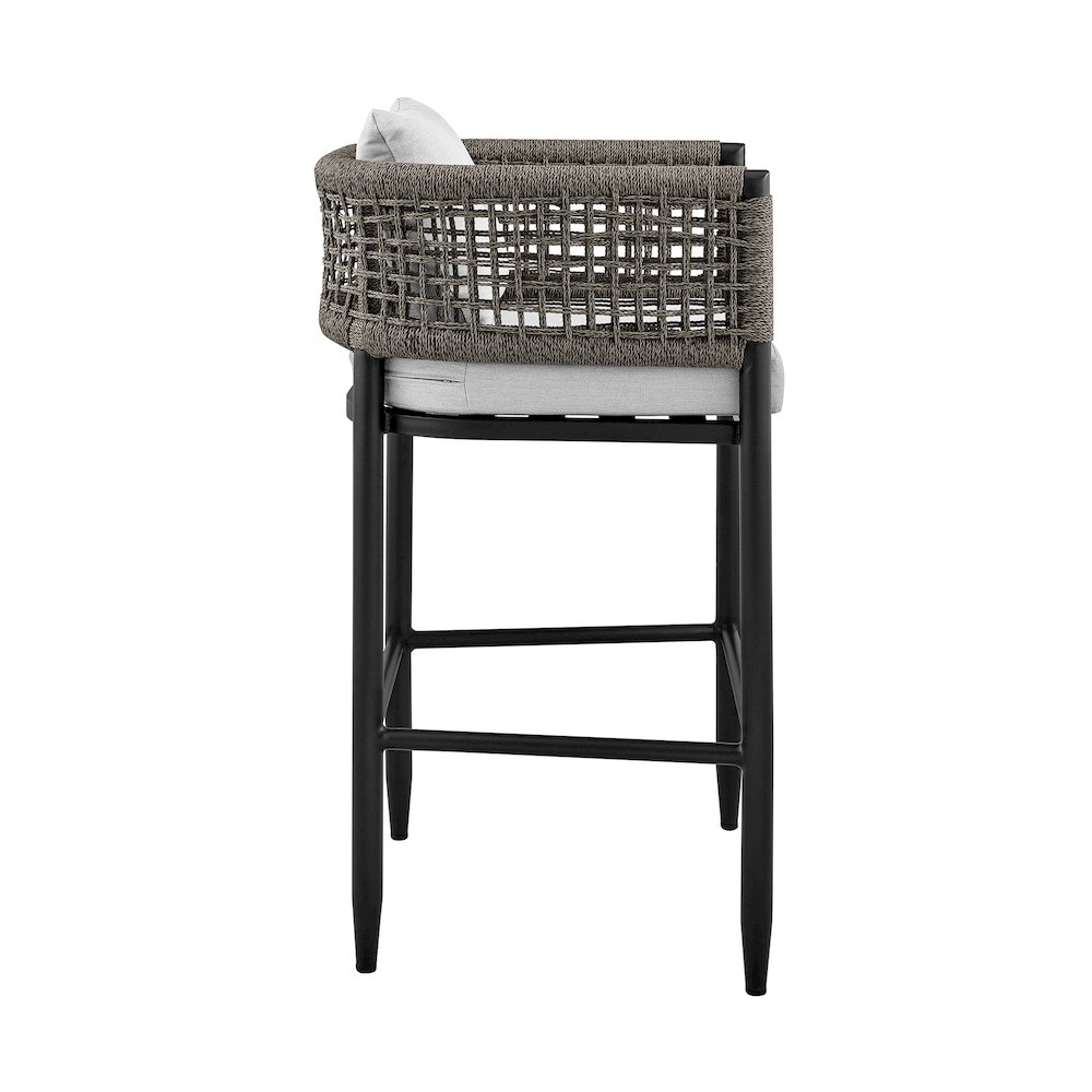 Outdoor Patio Counter or Bar Height Bar Stool in Aluminum. Picture 3