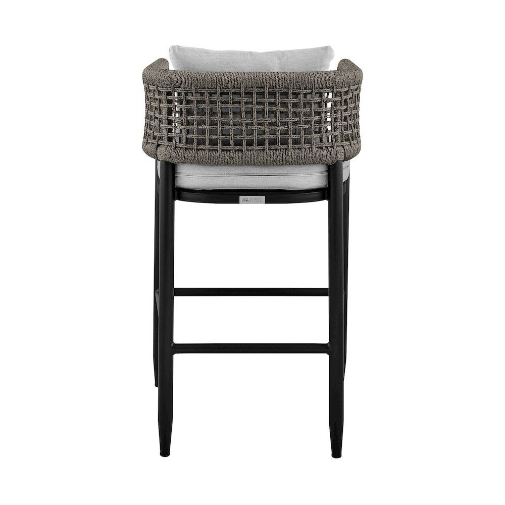 Outdoor Patio Counter or Bar Height Bar Stool in Aluminum. Picture 5