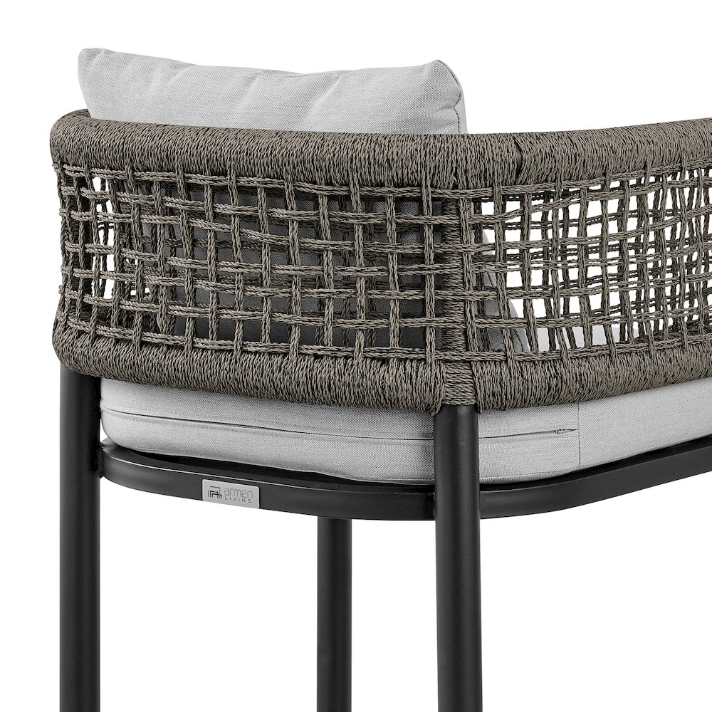 Outdoor Patio Counter or Bar Height Bar Stool in Aluminum. Picture 7