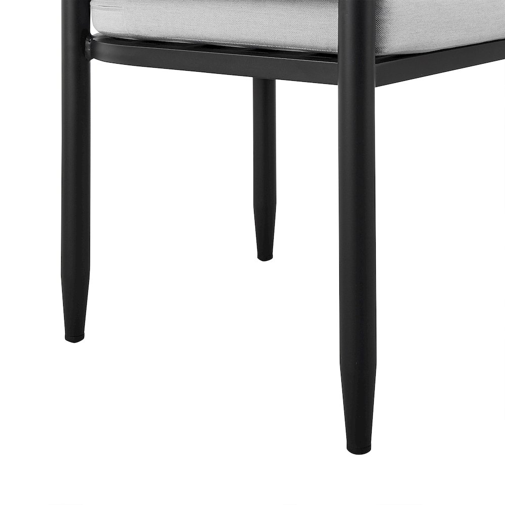 Outdoor Patio Dining Chair in Aluminum with Gray Rope and Cushions - Set of 2. Picture 8