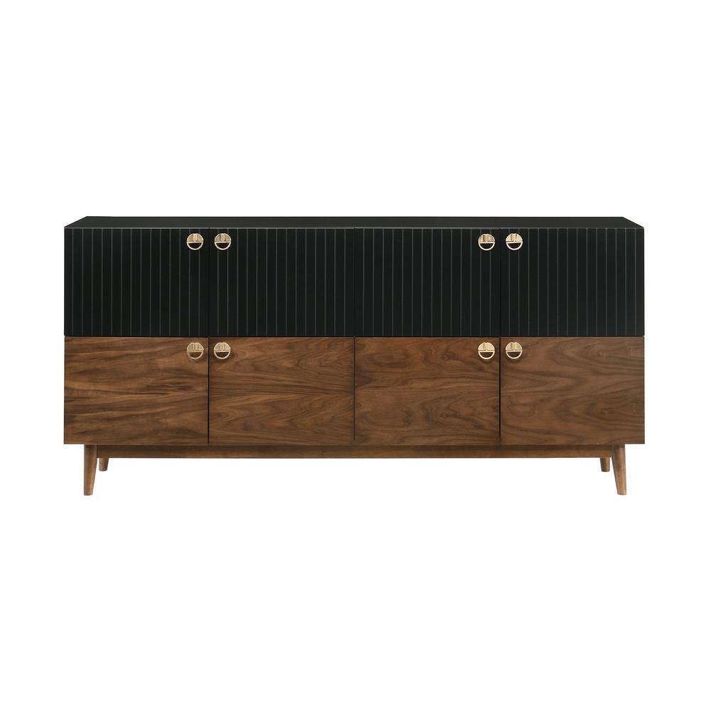 Amigo Black Veneer and Walnut Wood Buffet. Picture 1