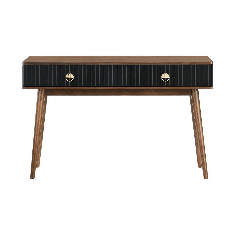 Amigo Black Veneer and Walnut Wood Console Table. Picture 1