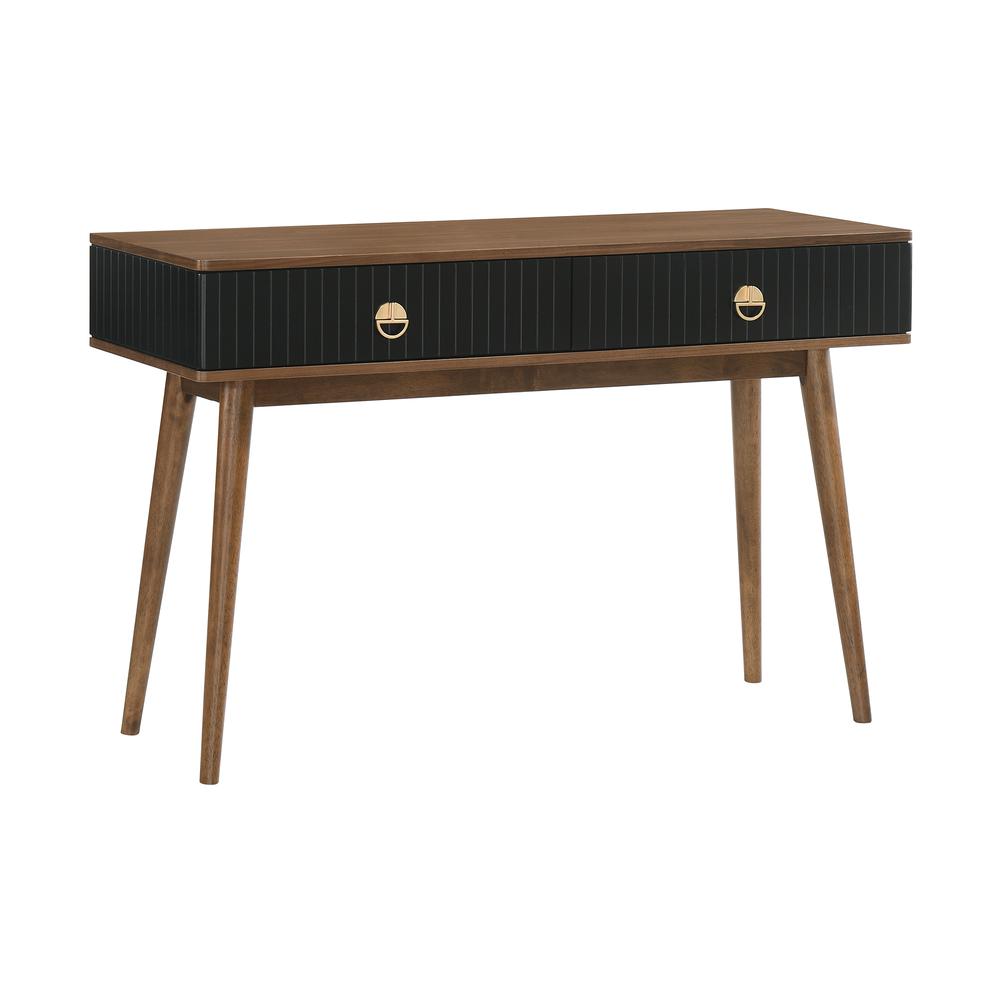 Amigo Black Veneer and Walnut Wood Console Table. Picture 2