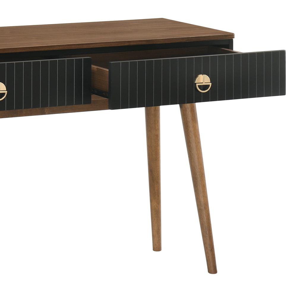 Amigo Black Veneer and Walnut Wood Console Table. Picture 5