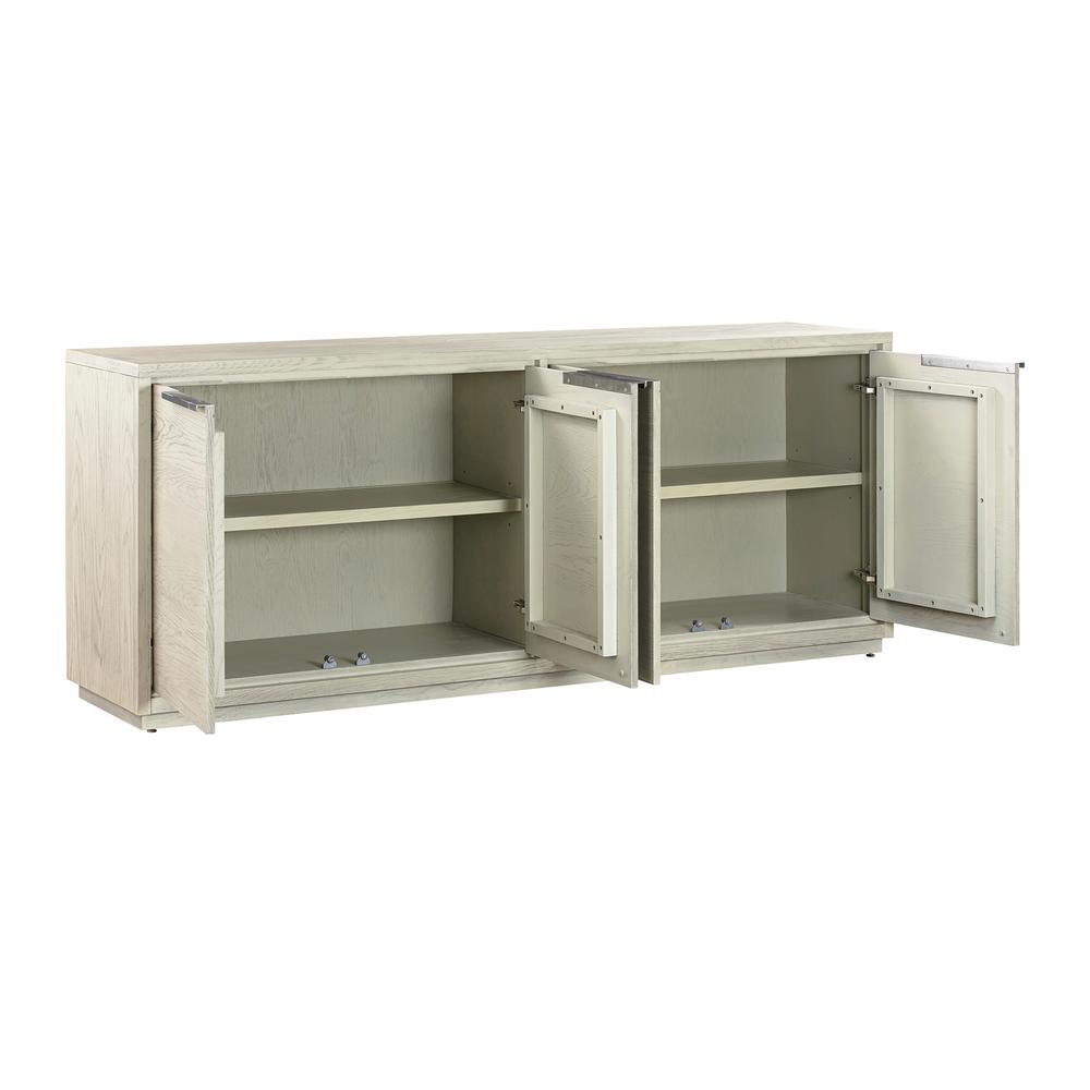 Abbey 4 Door Sideboard Buffet in Grey Oak Wood. Picture 2