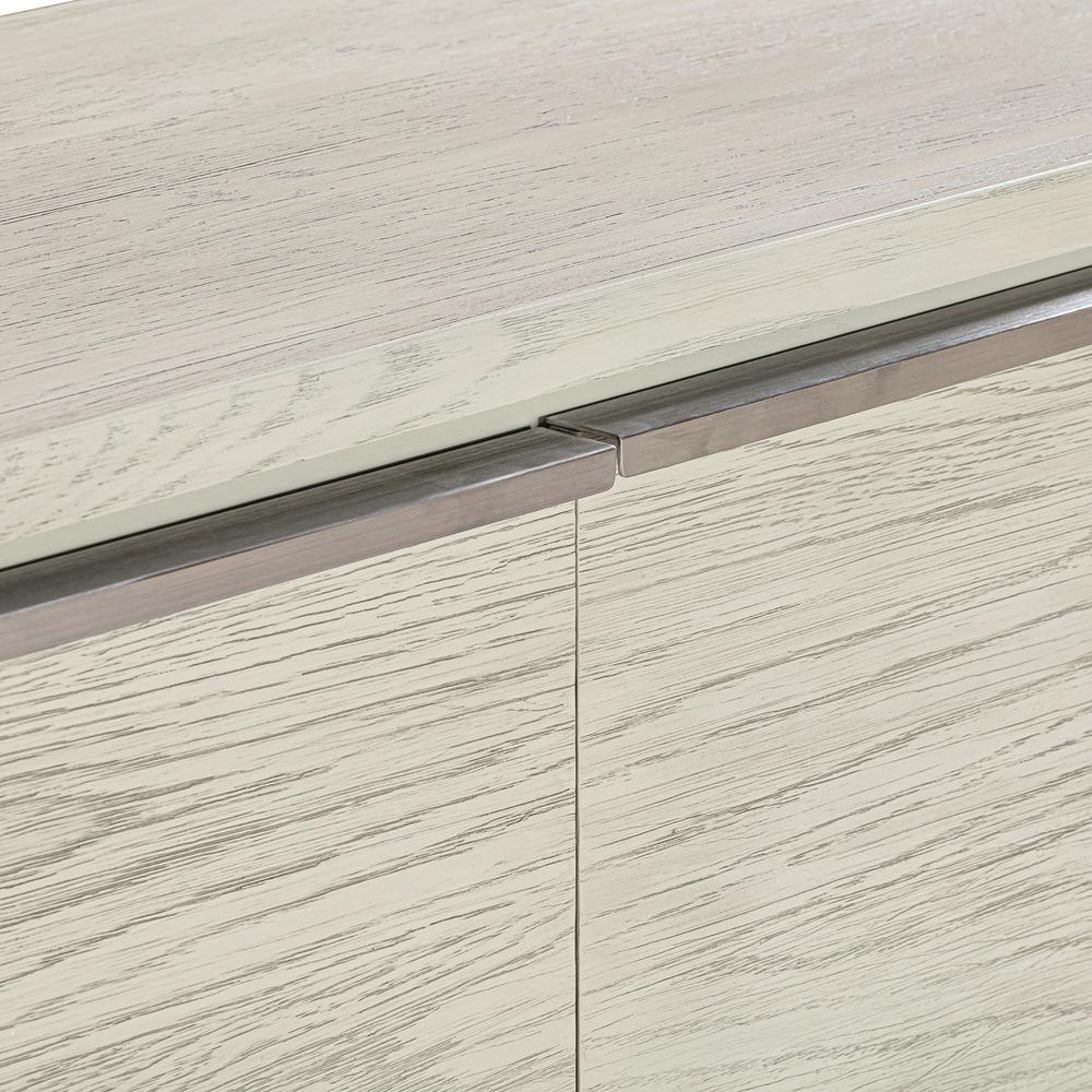Abbey 4 Door Sideboard Buffet in Grey Oak Wood. Picture 4