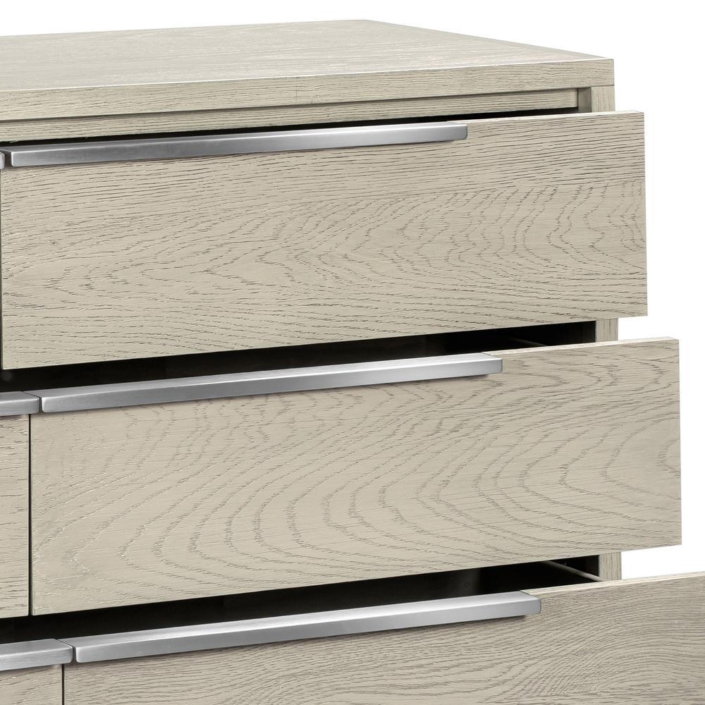Abbey 6 Drawer Dresser in Grey Oak Wood. Picture 5