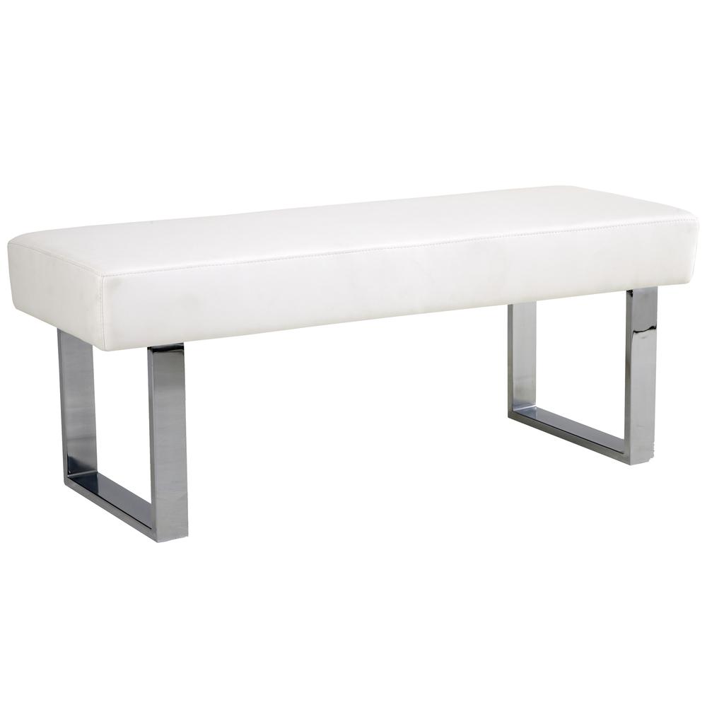 Armen Living Amanda White Bench. Picture 1