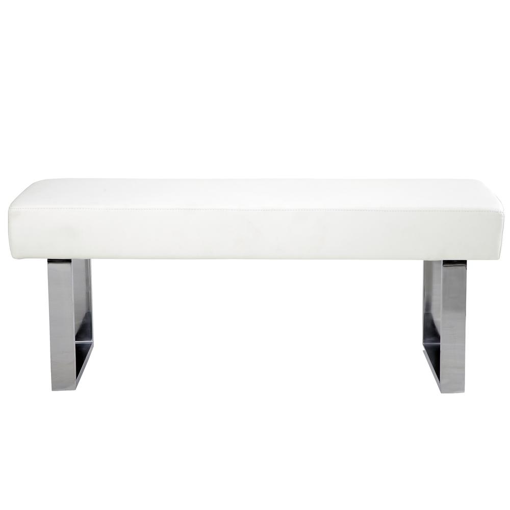 Armen Living Amanda White Bench. Picture 2