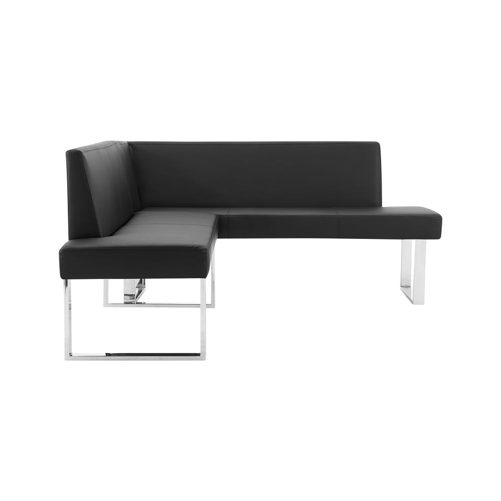 Armen Living Amanda Black Corner Sofa. Picture 2