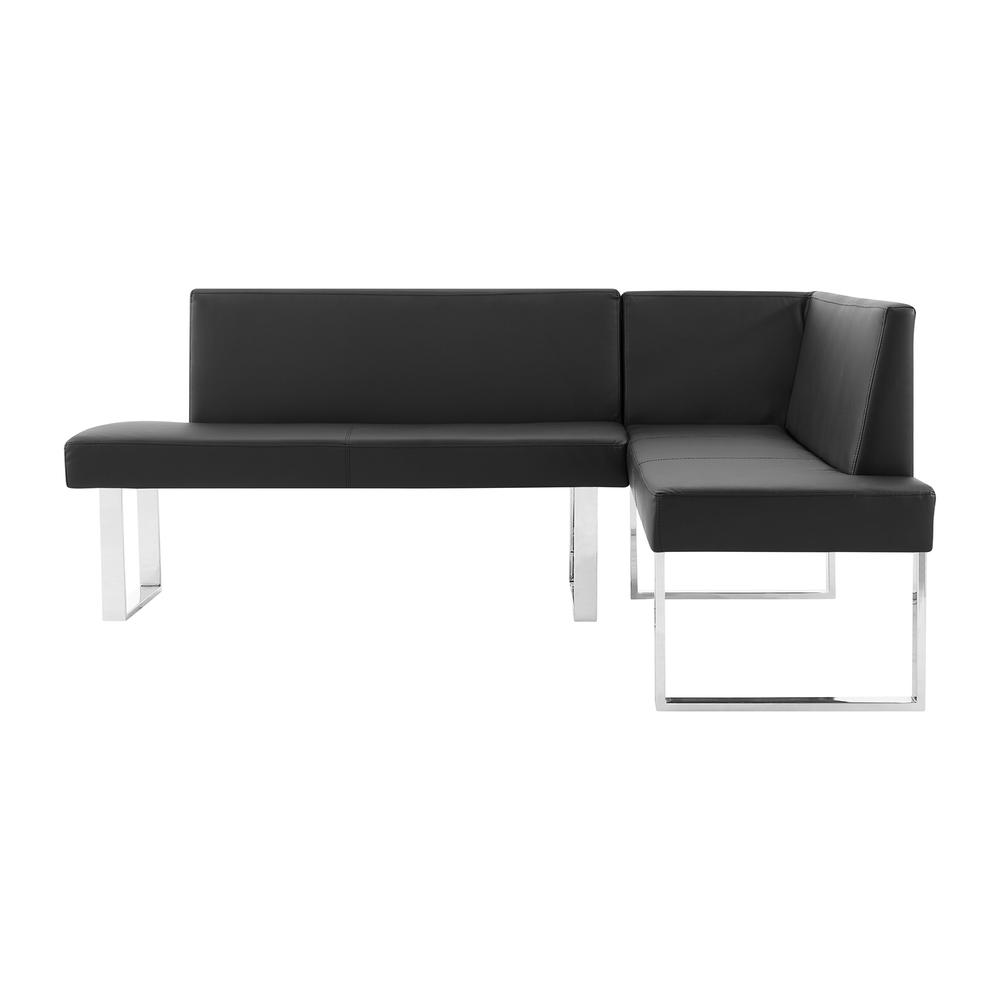 Armen Living Amanda Black Corner Sofa. Picture 3