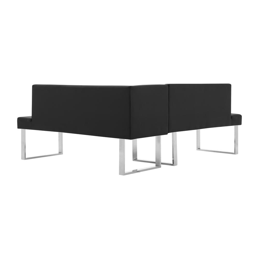 Armen Living Amanda Black Corner Sofa. Picture 4