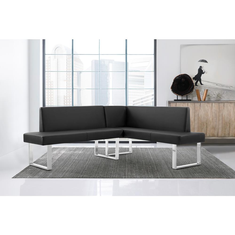 Armen Living Amanda Black Corner Sofa. Picture 8