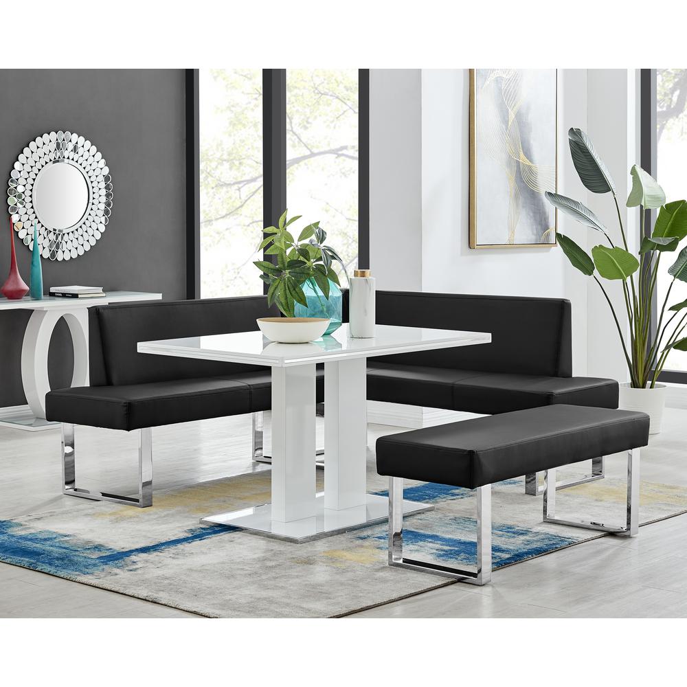 Armen Living Amanda Black Corner Sofa. Picture 9