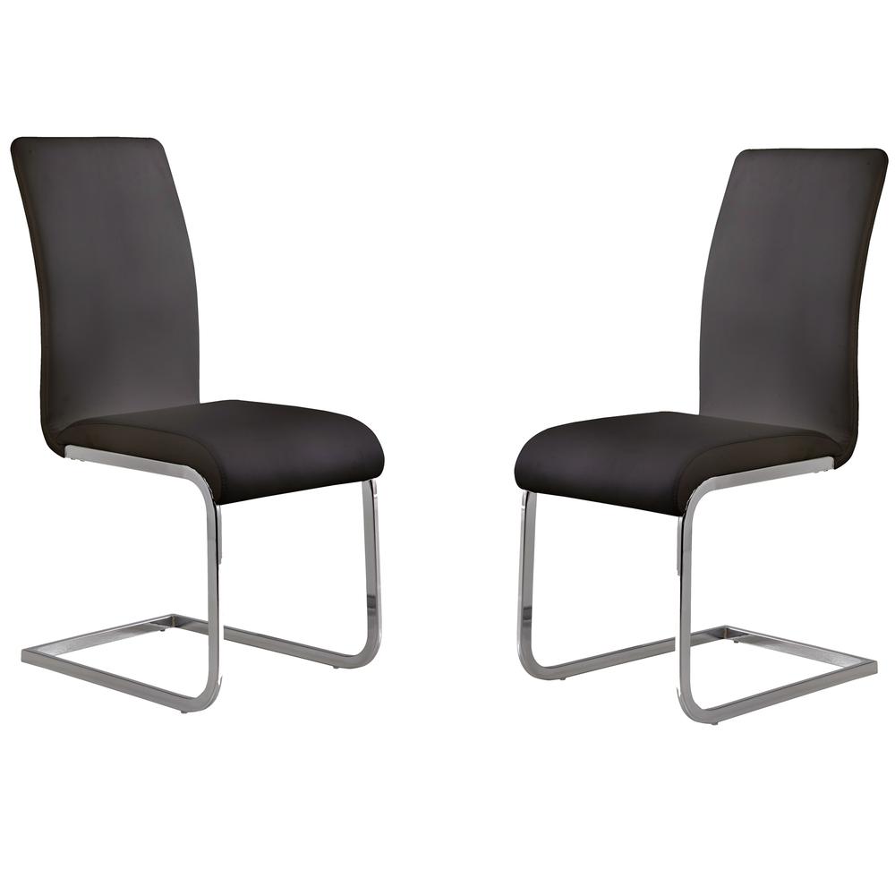 Armen Living Amanda Black Side Chair - Set of 2. Picture 1