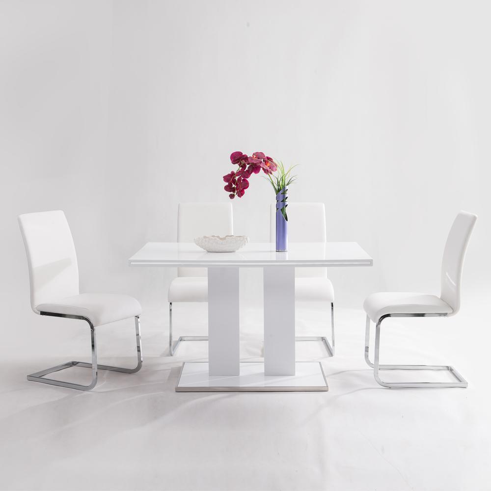 Armen Living Amanda White Side Chair - Set of 2. Picture 3
