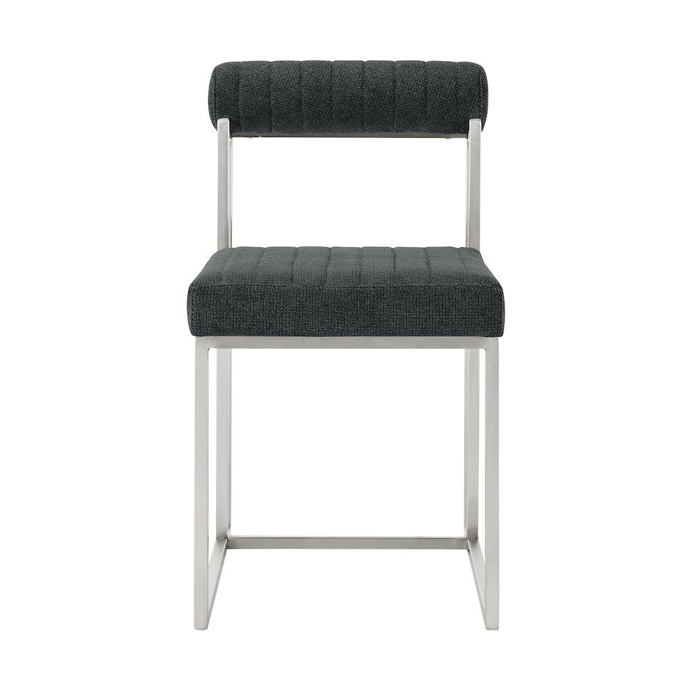 Anastasia Dining Chair with Brushed Stainless Steel. Picture 3