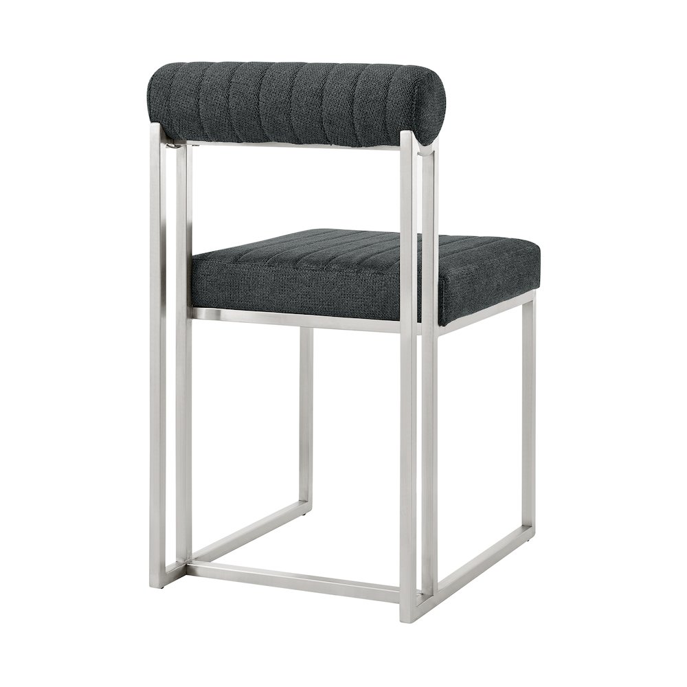 Anastasia Dining Chair with Brushed Stainless Steel. Picture 4