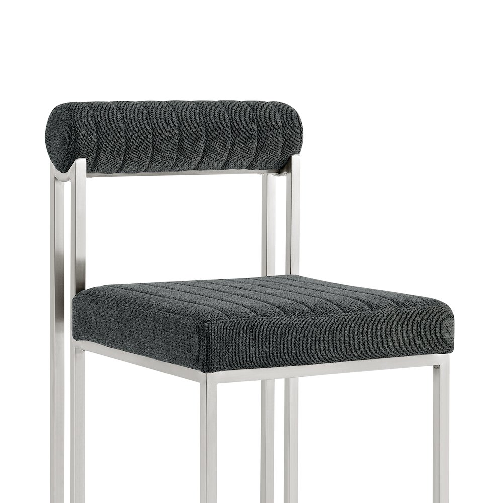 Anastasia Dining Chair with Brushed Stainless Steel. Picture 5
