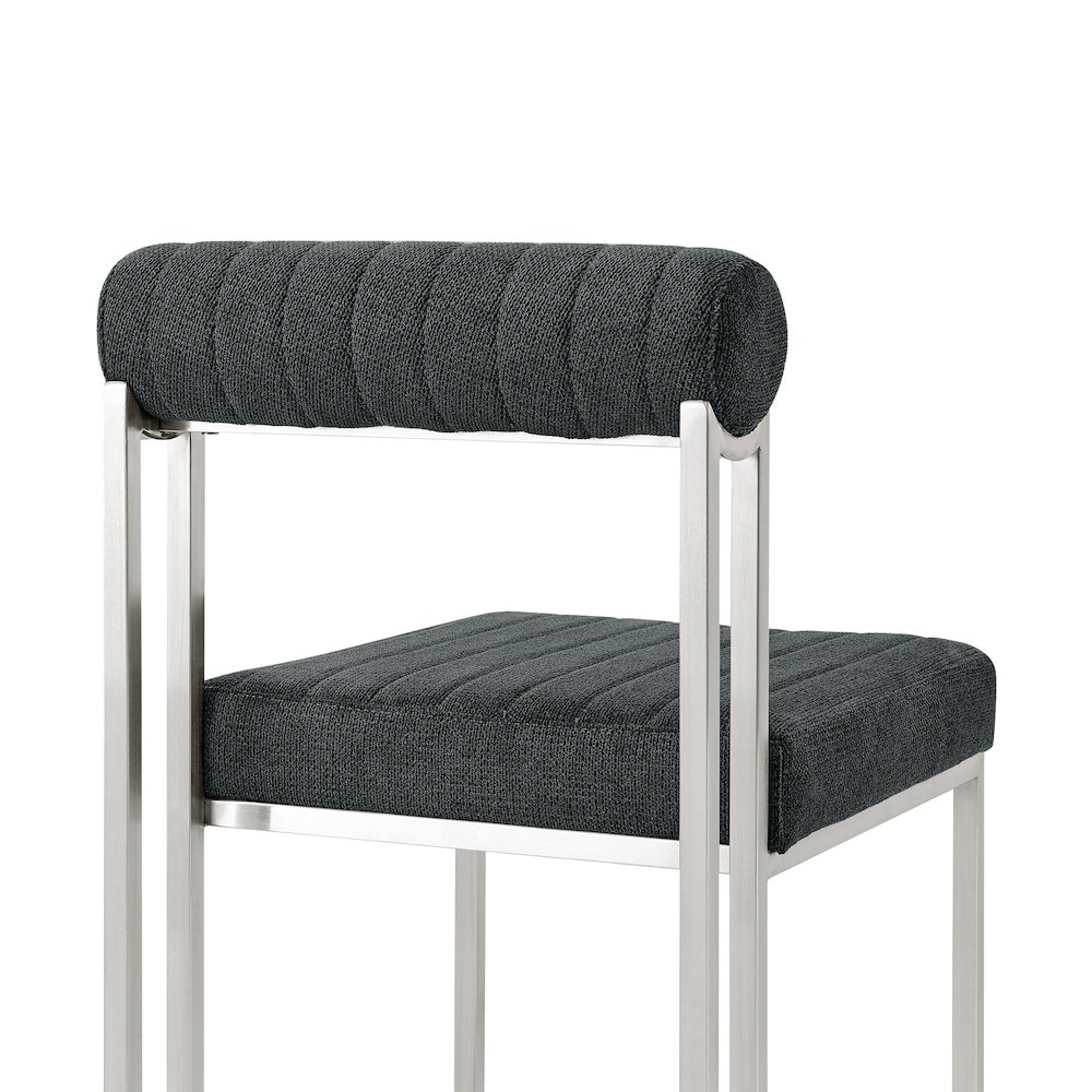Anastasia Dining Chair with Brushed Stainless Steel. Picture 6