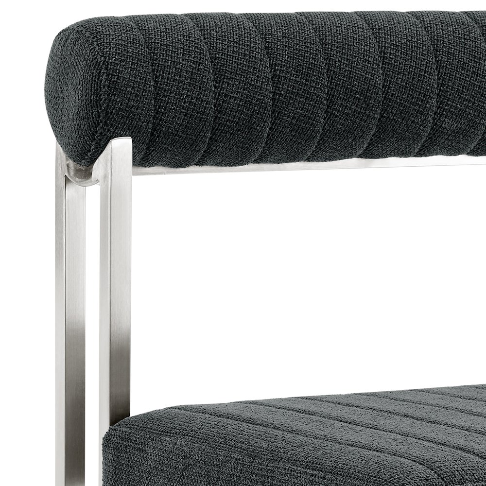 Anastasia Dining Chair with Brushed Stainless Steel. Picture 7