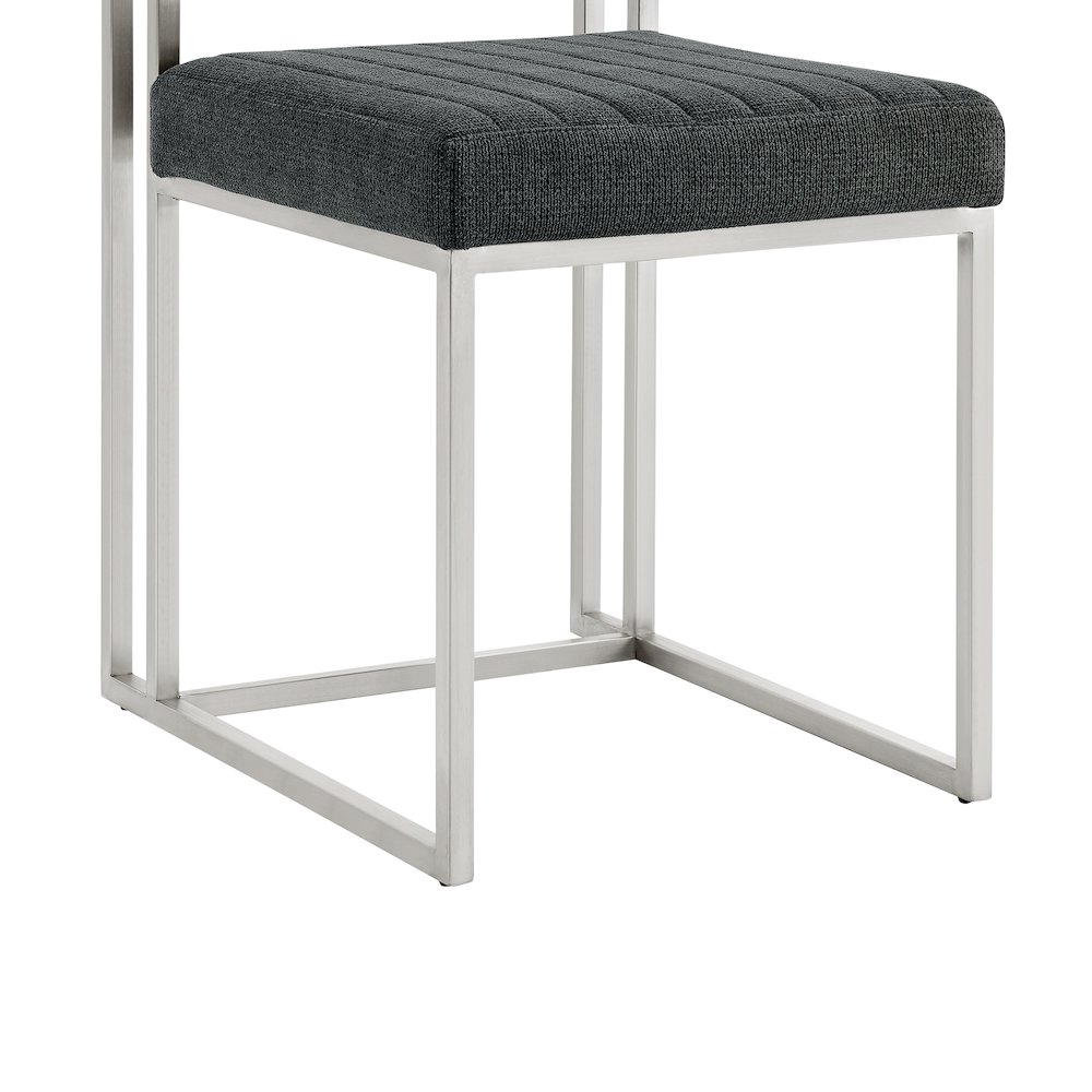 Anastasia Dining Chair with Brushed Stainless Steel. Picture 9