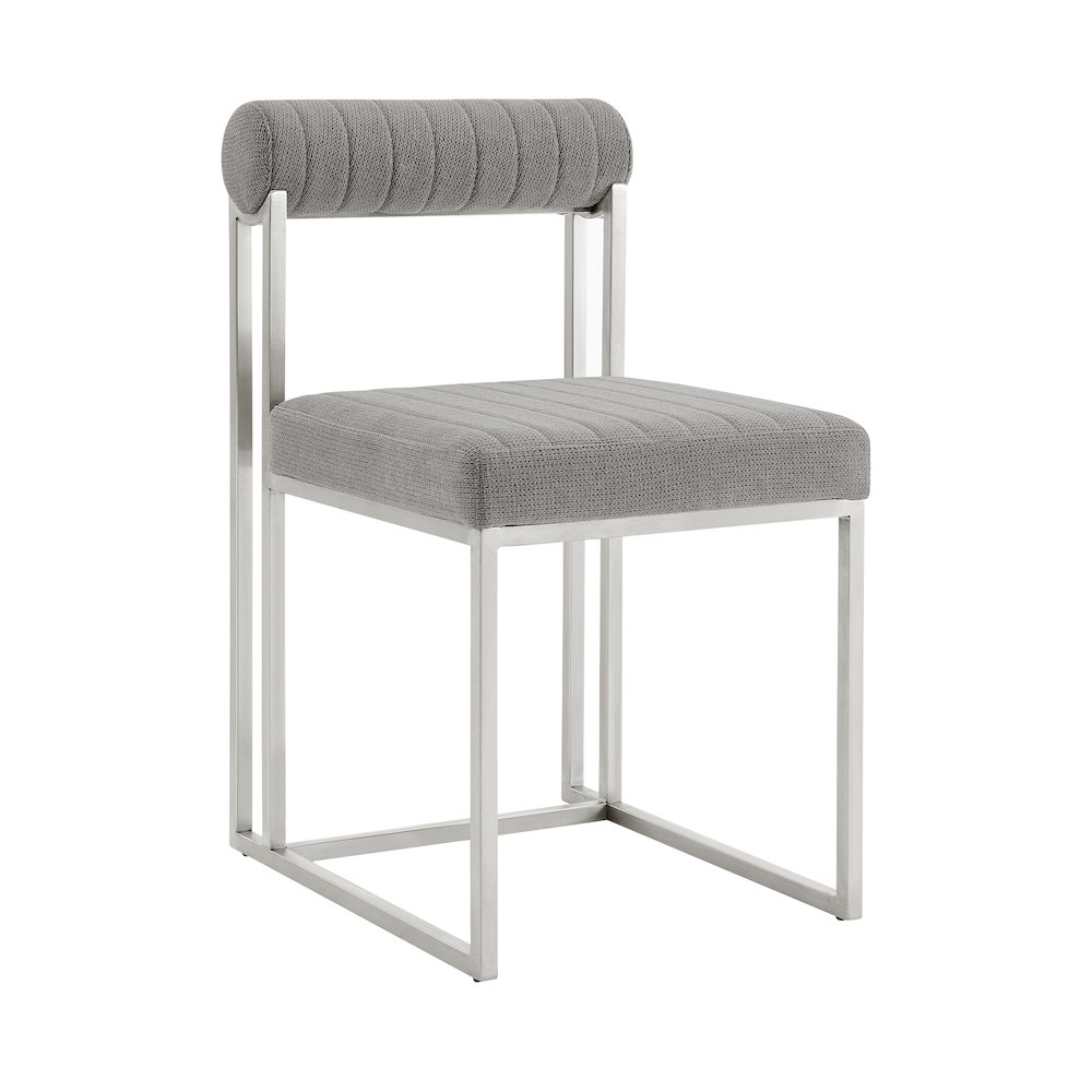 Anastasia Dining Chair with Brushed Stainless Steel. Picture 2
