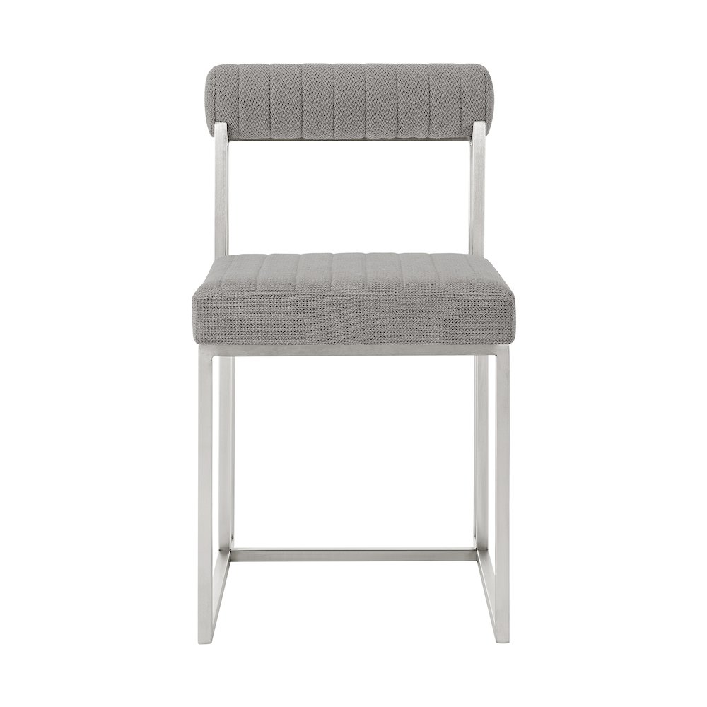 Anastasia Dining Chair with Brushed Stainless Steel. Picture 3