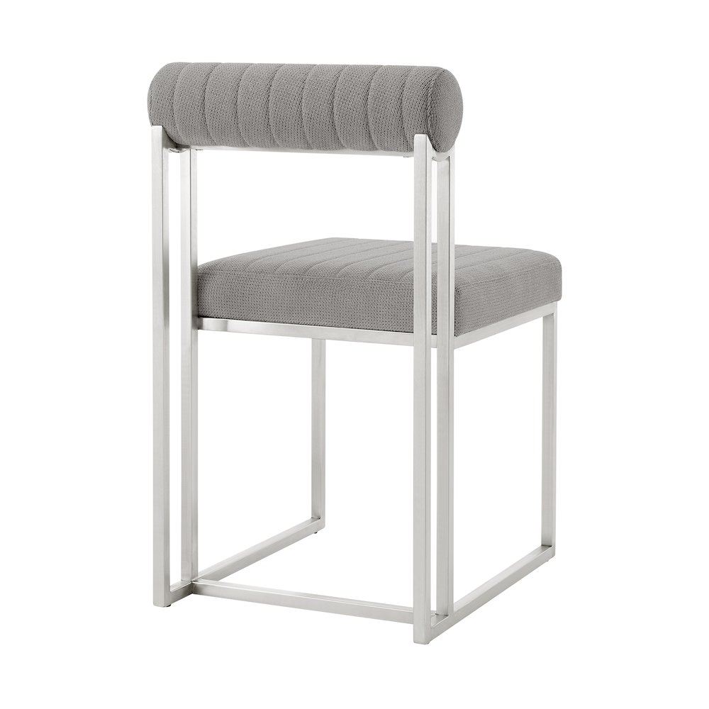 Anastasia Dining Chair with Brushed Stainless Steel. Picture 4