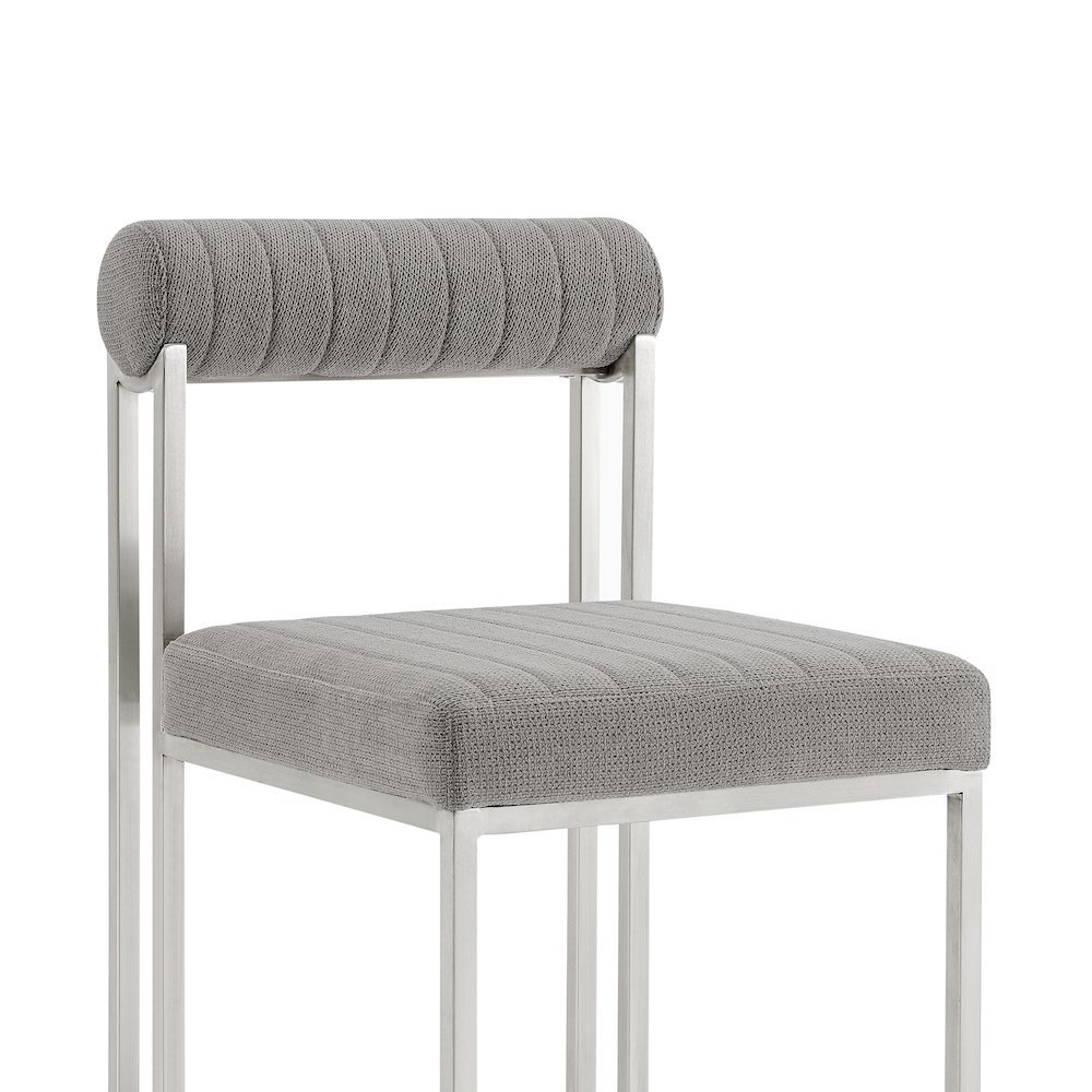 Anastasia Dining Chair with Brushed Stainless Steel. Picture 5